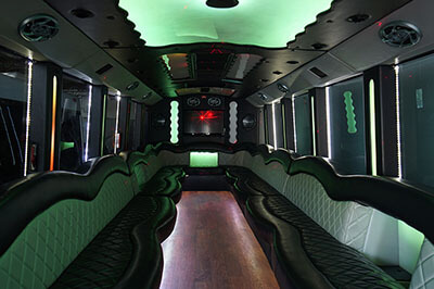 Neon lights in a Kalamazoo party bus