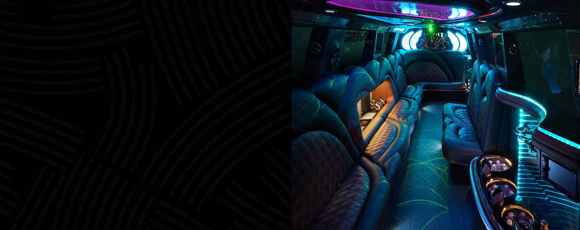 Comfortable seating in a limo