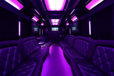 LED light system in a party bus